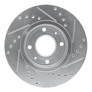 Volvo S40 Brake Rotor (1) - Front Left - R1 Concepts - Drilled & Slotted - Silver - `00-`04